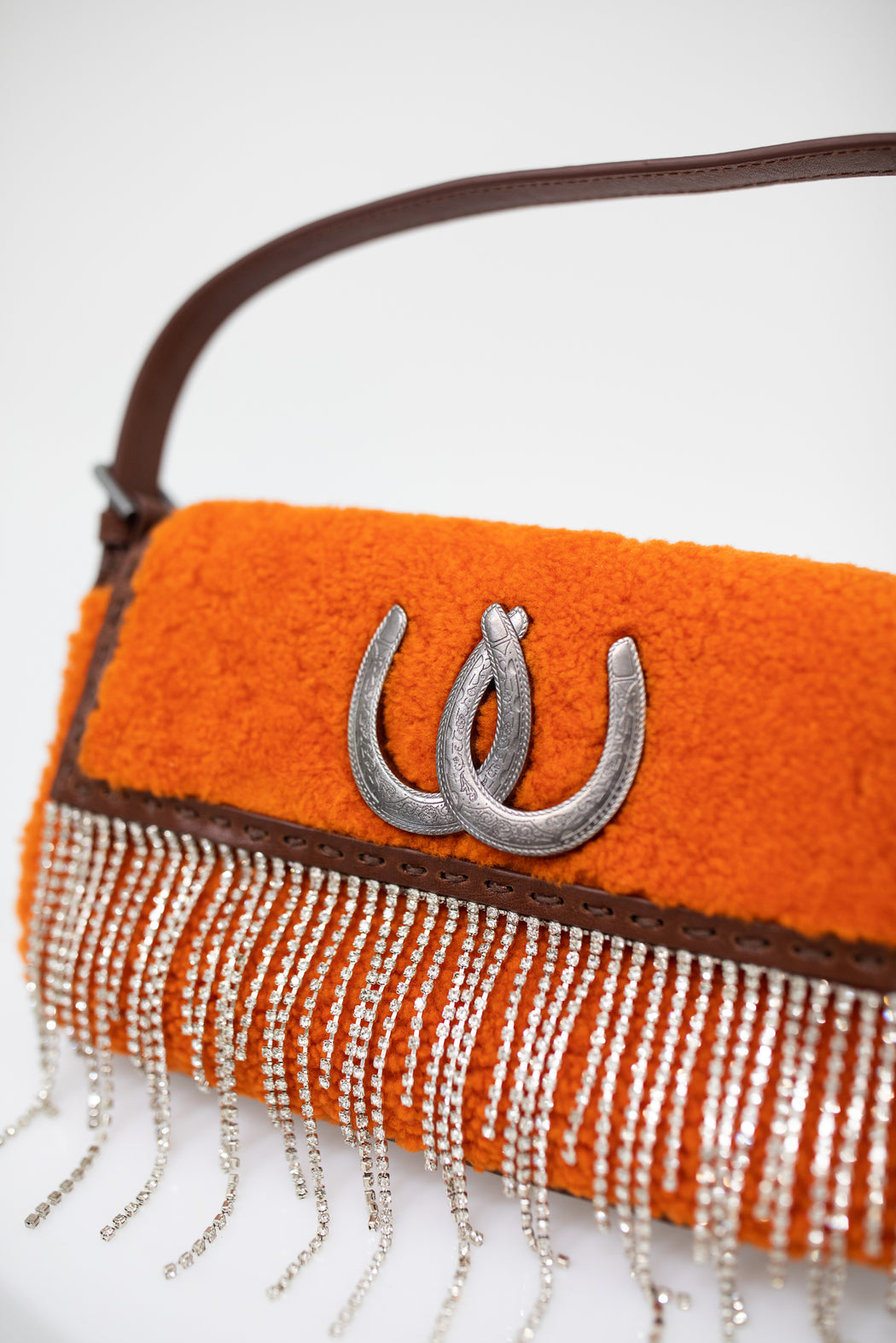 SHEARLING DISCO SHOULDER BAG