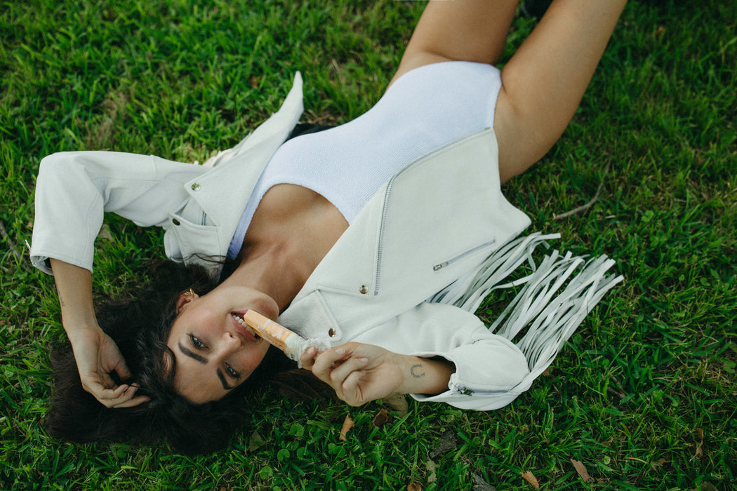 WHITE BADDIE JACKET