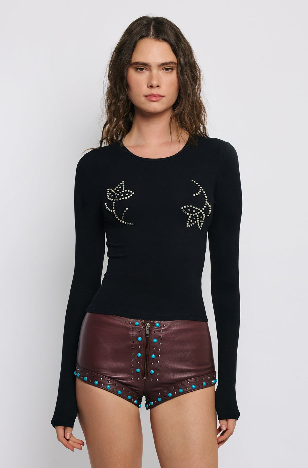 POSSIBILITIES STUDDED LONG SLEEVE
