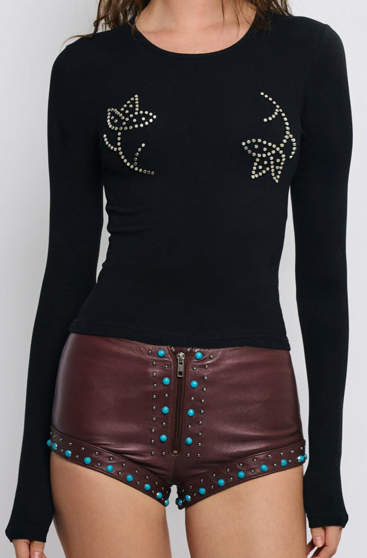POSSIBILITIES STUDDED LONG SLEEVE