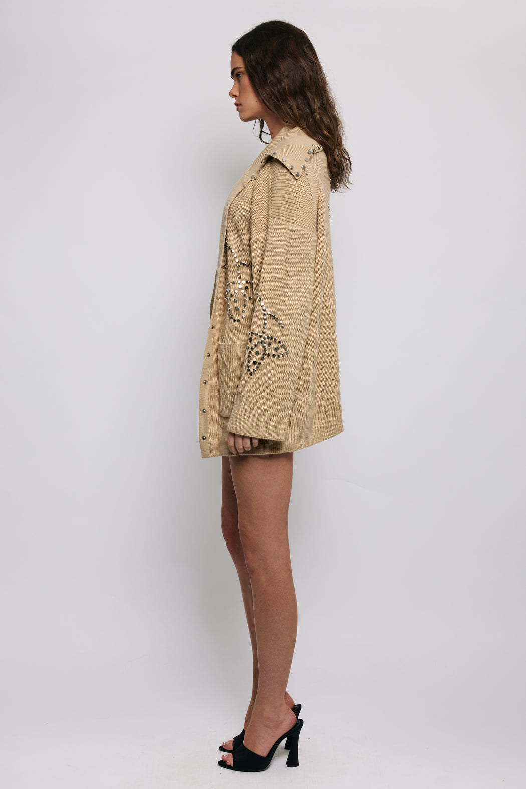 POSSIBILITIES STUDDED CARDIGAN
