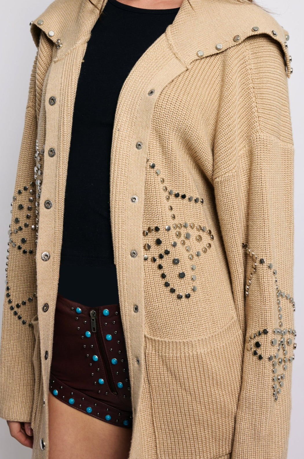 POSSIBILITIES STUDDED CARDIGAN
