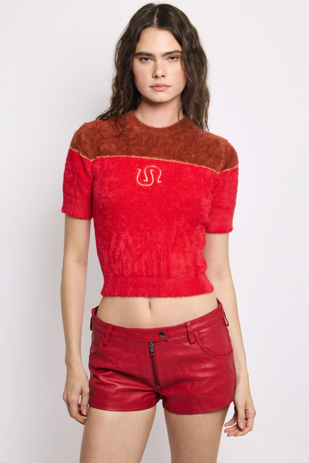 PERFECT LEATHER SHORT IN RED