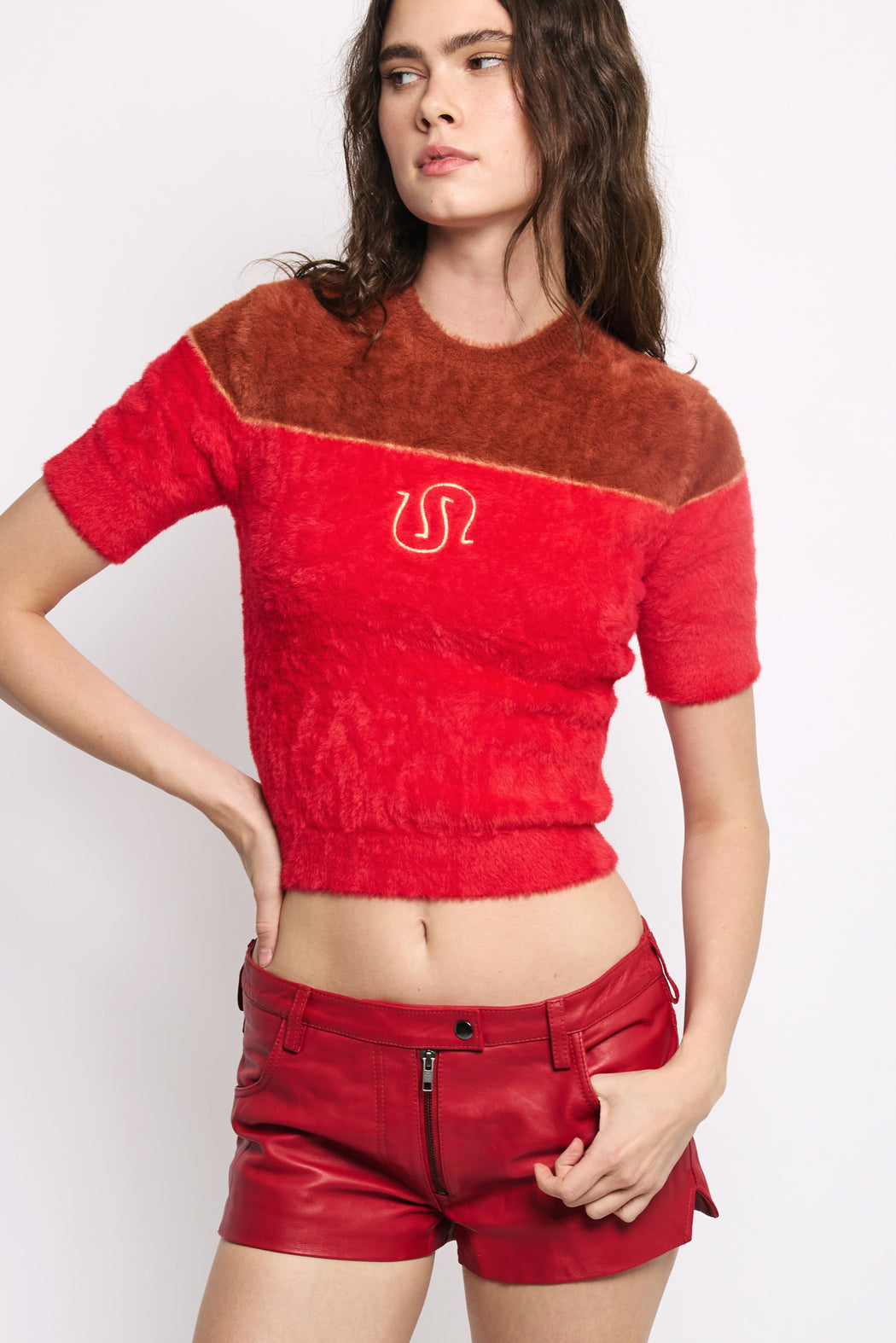 PERFECT LEATHER SHORT IN RED