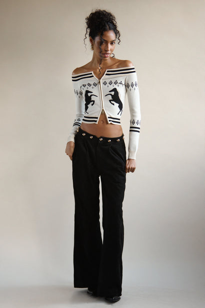 HORSE GIRL CARDIGAN IN IVORY