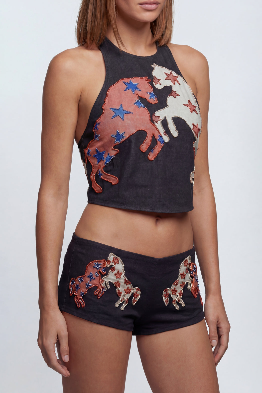 BEADED HORSE TOP