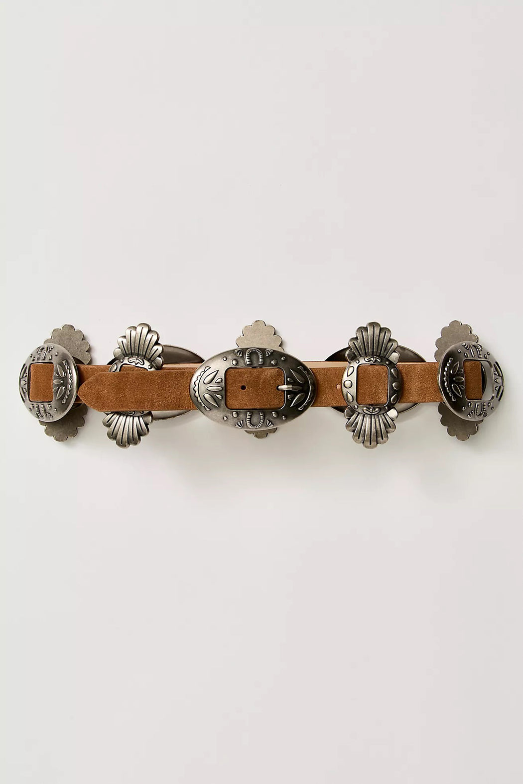 BROWN CONCHO BUCKLE BELT