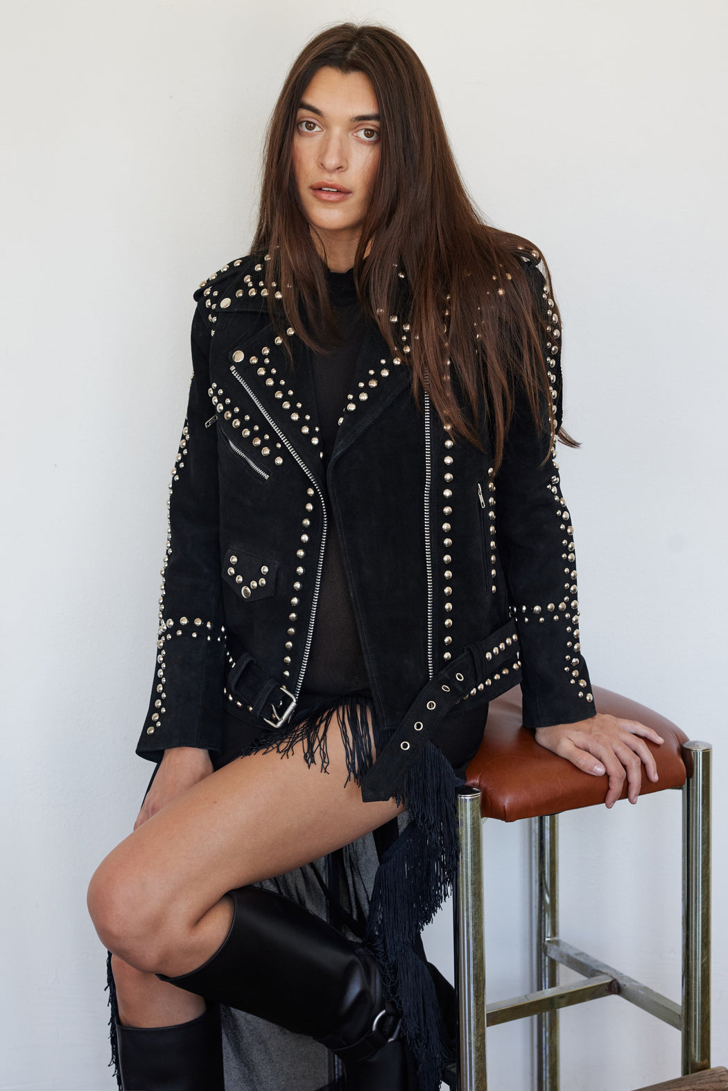 Suede Dome Studded Jacket