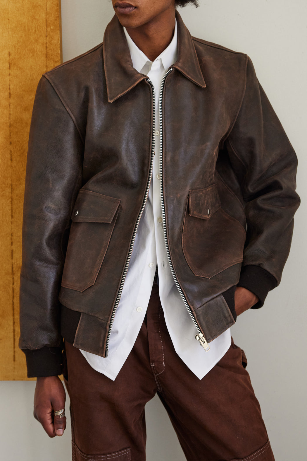 MENS BROWN SPIRIT BOMBER