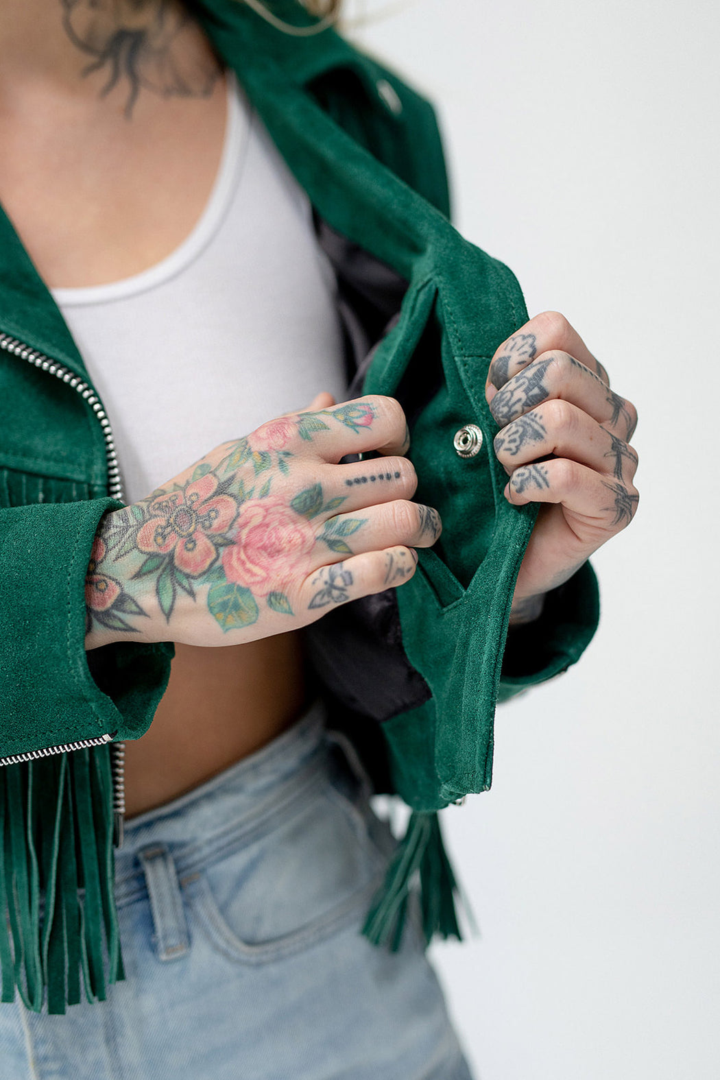 BUD GREEN FEARLESS FRINGE JACKET