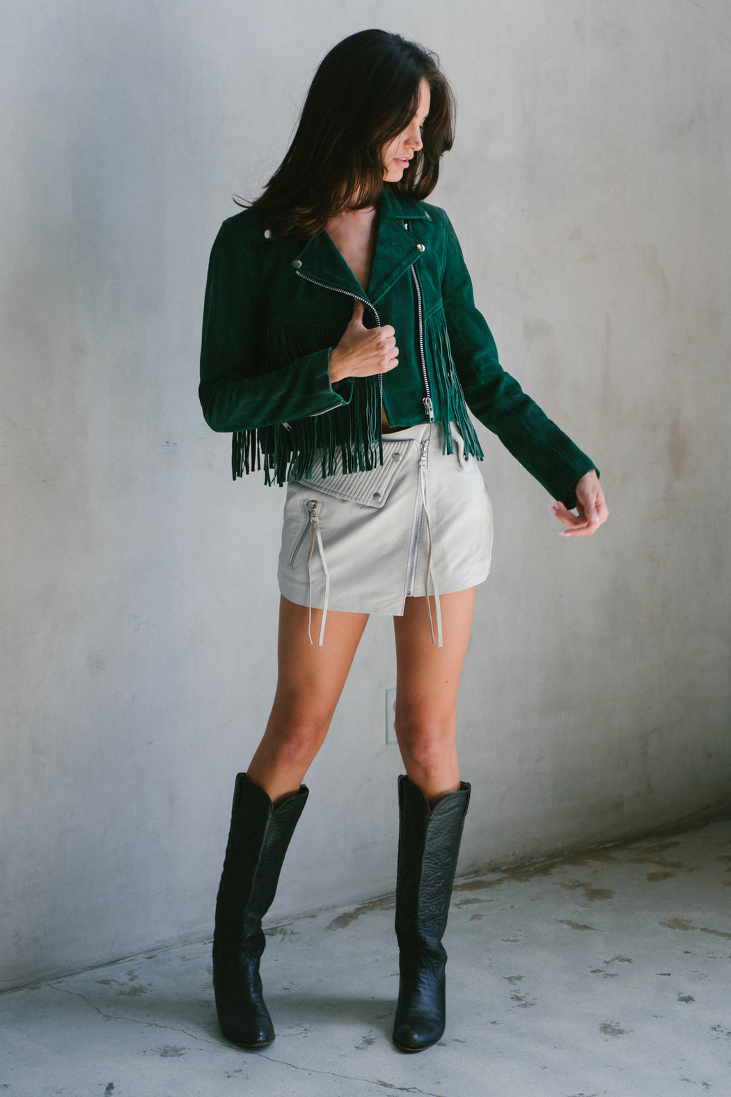 BUD GREEN FEARLESS FRINGE JACKET