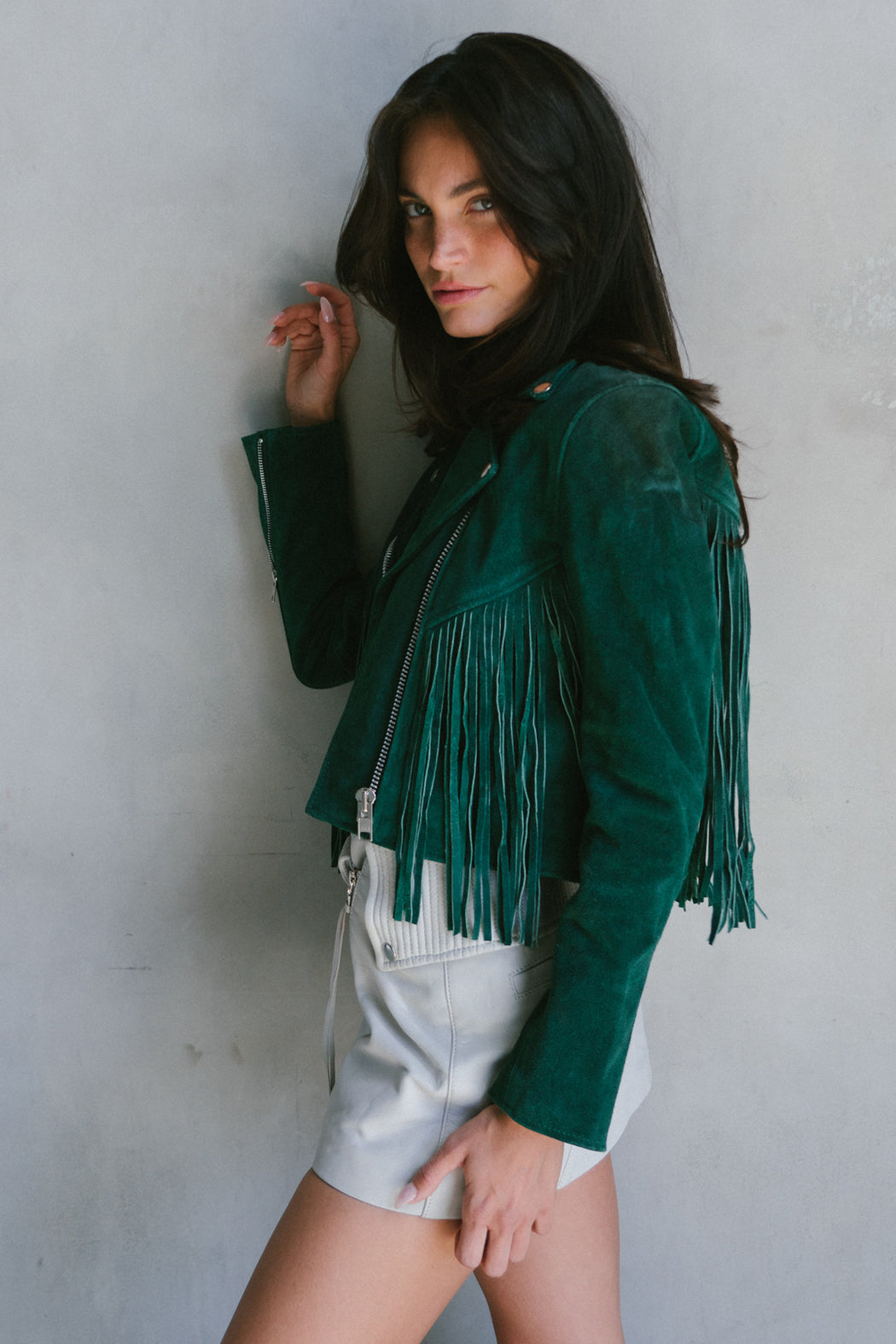 BUD GREEN FEARLESS FRINGE JACKET