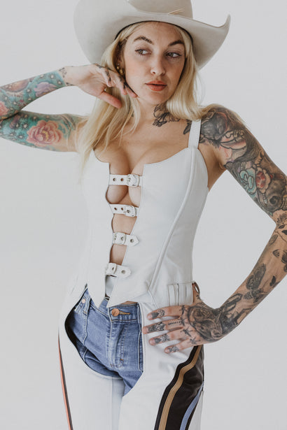 FINISH LINE CORSET IN WHITE