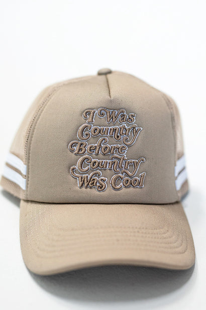 COUNTRY COOL TRUCKER HAT IN TAN