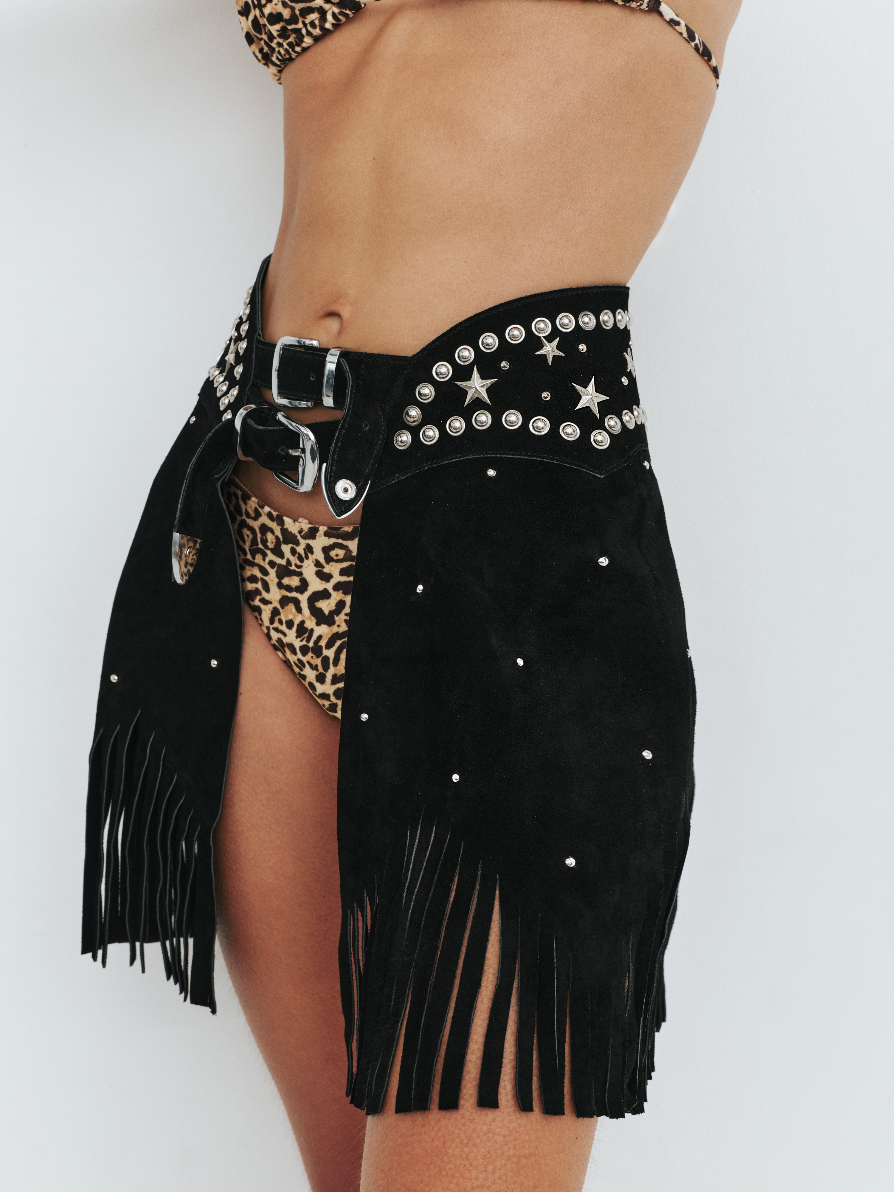BLACK PARIS TEXAS CHAPSKIRT™ — Understated Leather
