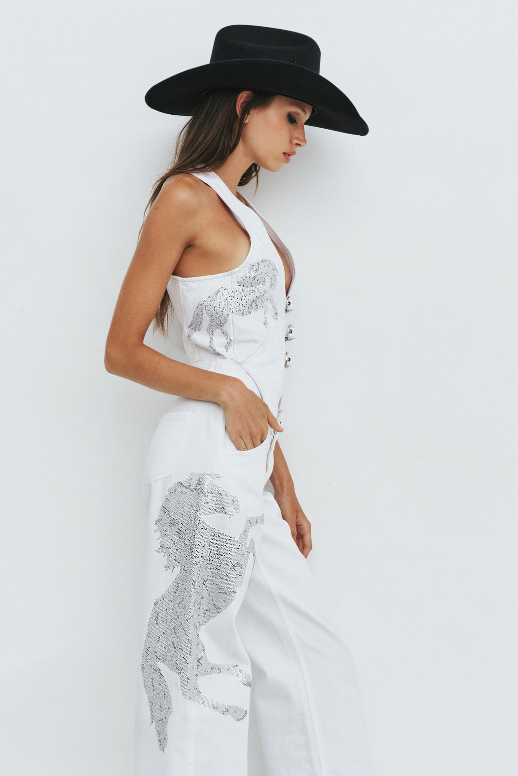 WHITE PARTY HORSE TOP