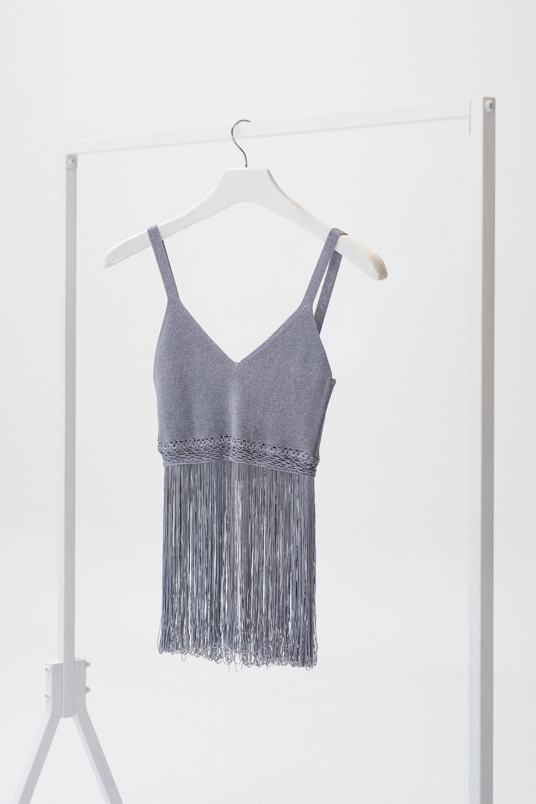 SATINE KNIT FRINGE TOP