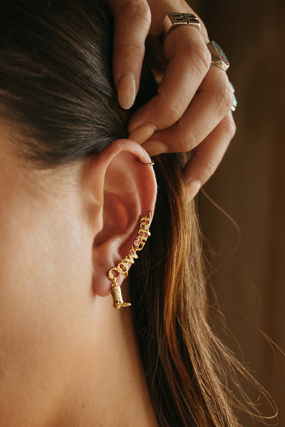 COWGIRL EAR CLIMBER IN GOLD