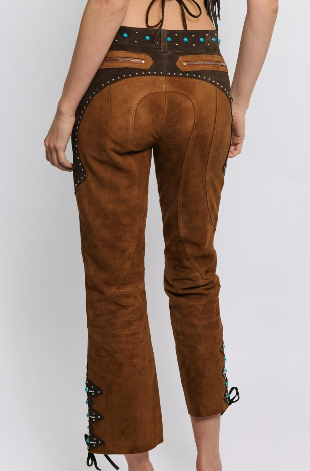 TAN SUEDE RECORD PANT