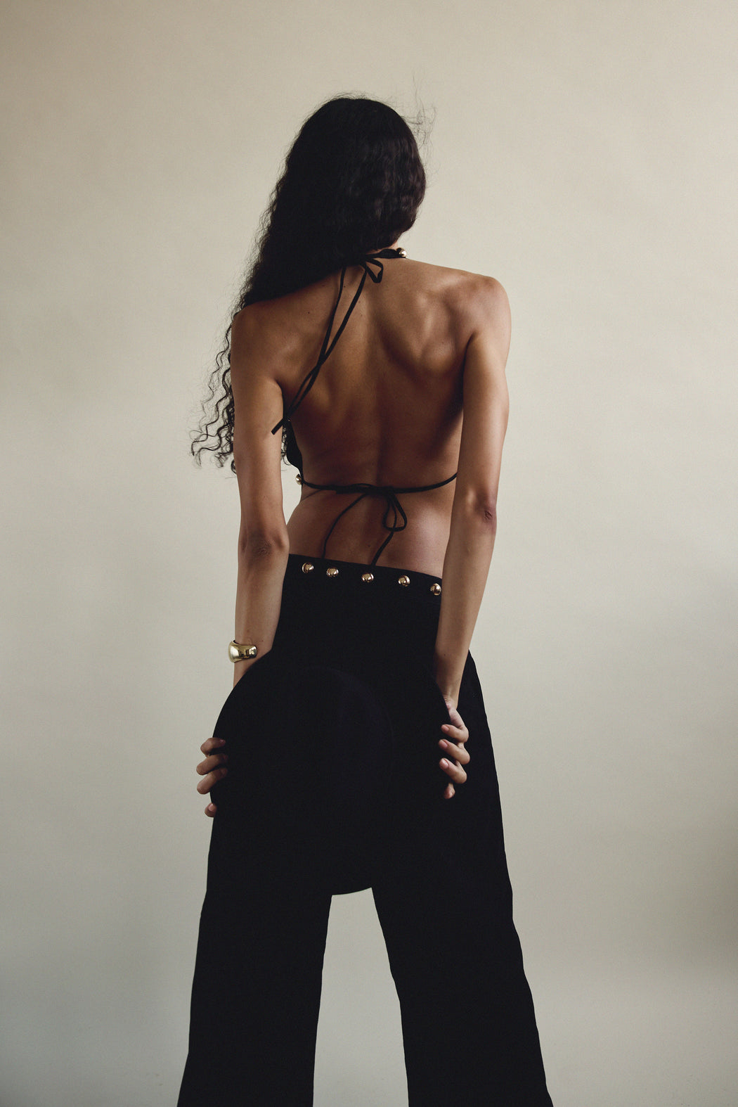 DOME STUDDED HALTER TOP