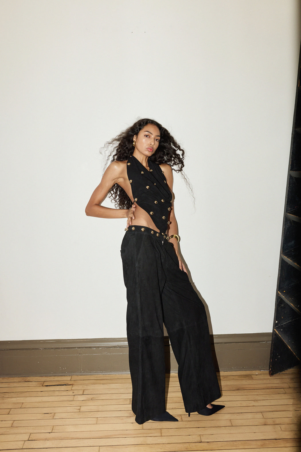 DOME STUDDED HALTER TOP