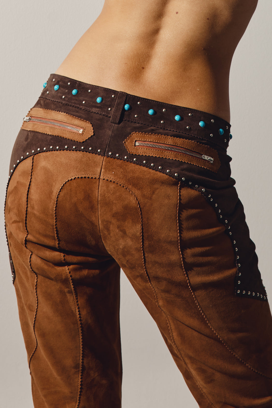 TAN SUEDE RECORD PANT