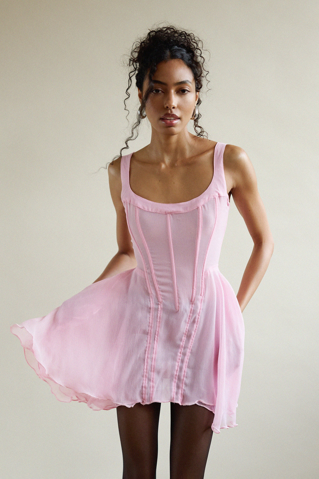 strapless open back dress 100% Cotton Pink Eyelet Cutout Midi Dress - All Dresses