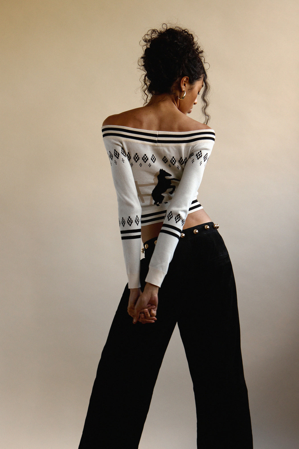 HORSE GIRL CARDIGAN IN IVORY