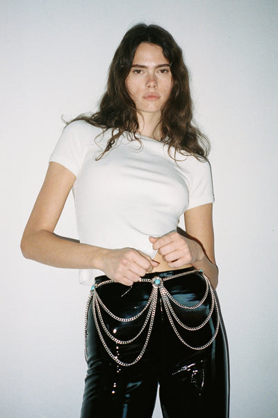 RHINESTONE COWBOY CHAIN WOMENS BELT — Understated Leather