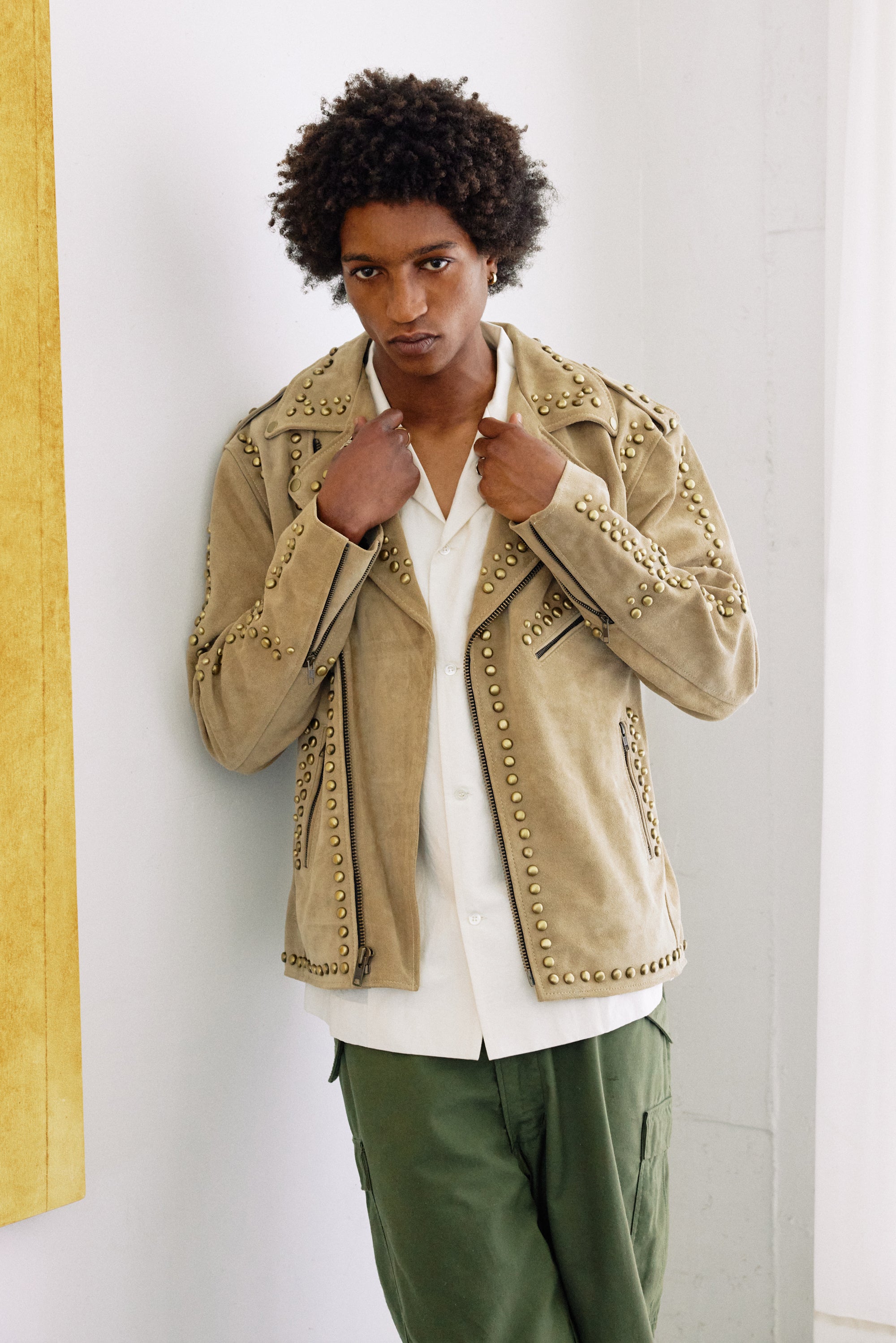 MENS DUST STUDDED SUEDE EASY RIDER — Understated Leather