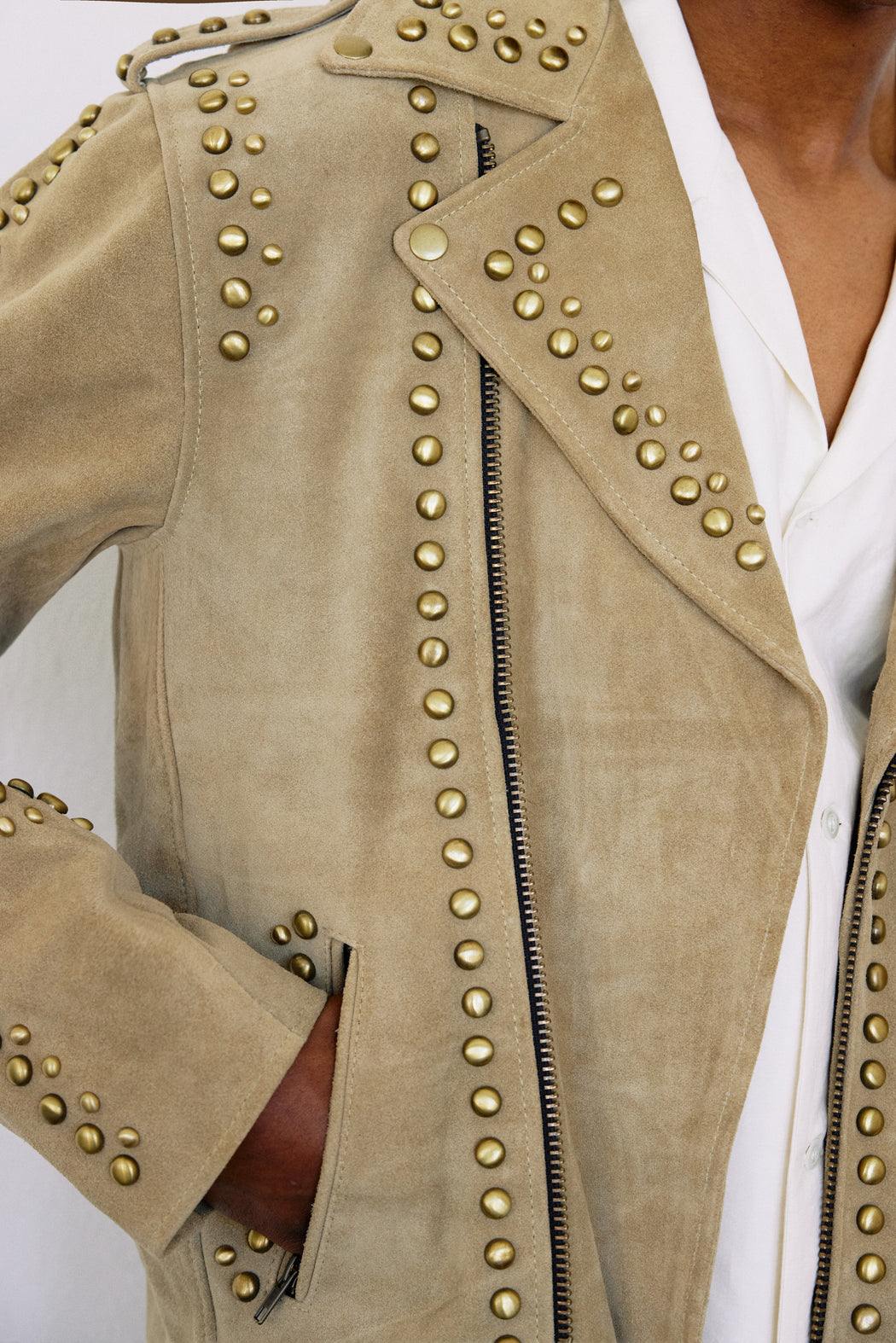 MENS DUST STUDDED SUEDE EASY RIDER