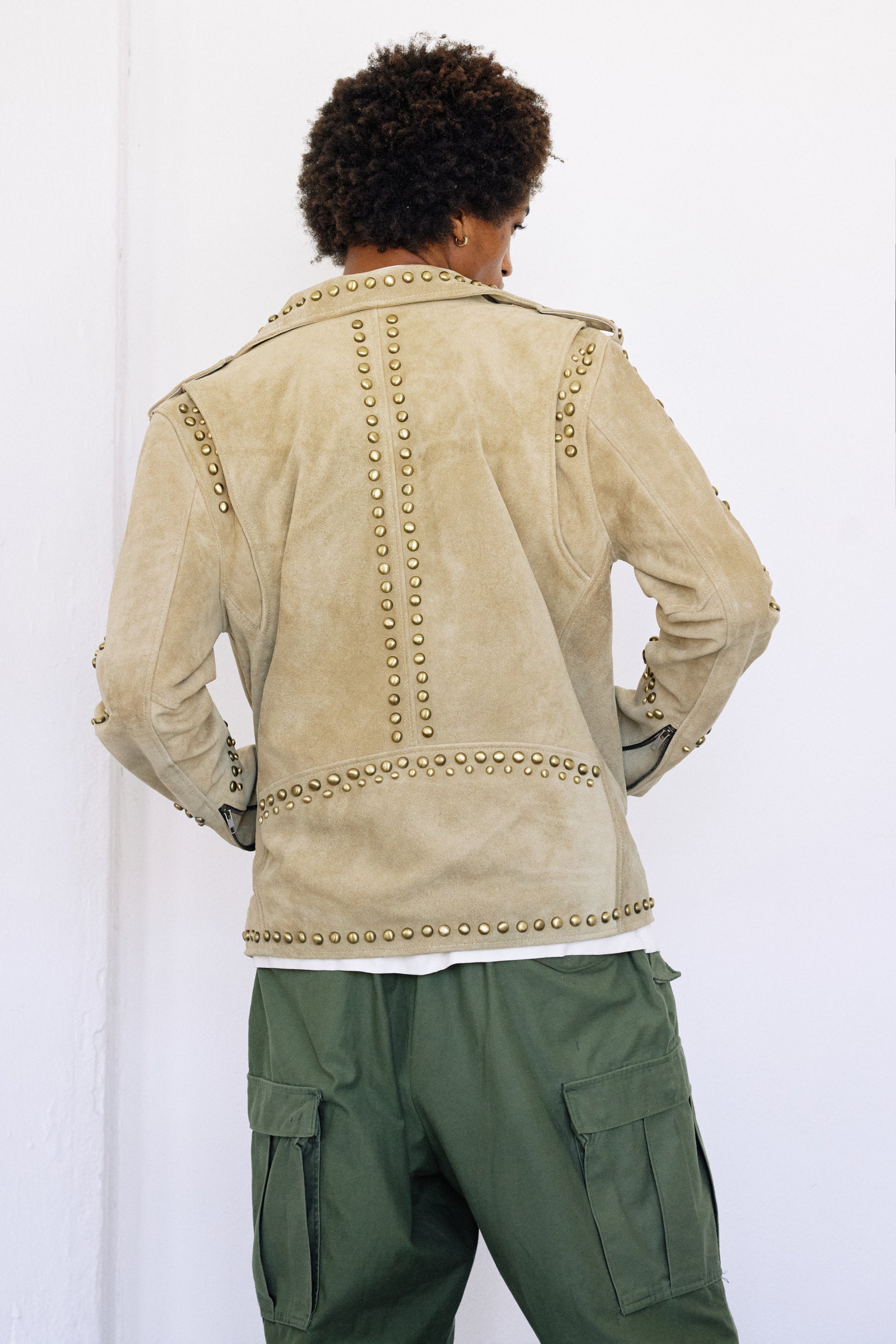 MENS DUST STUDDED SUEDE EASY RIDER — Understated Leather