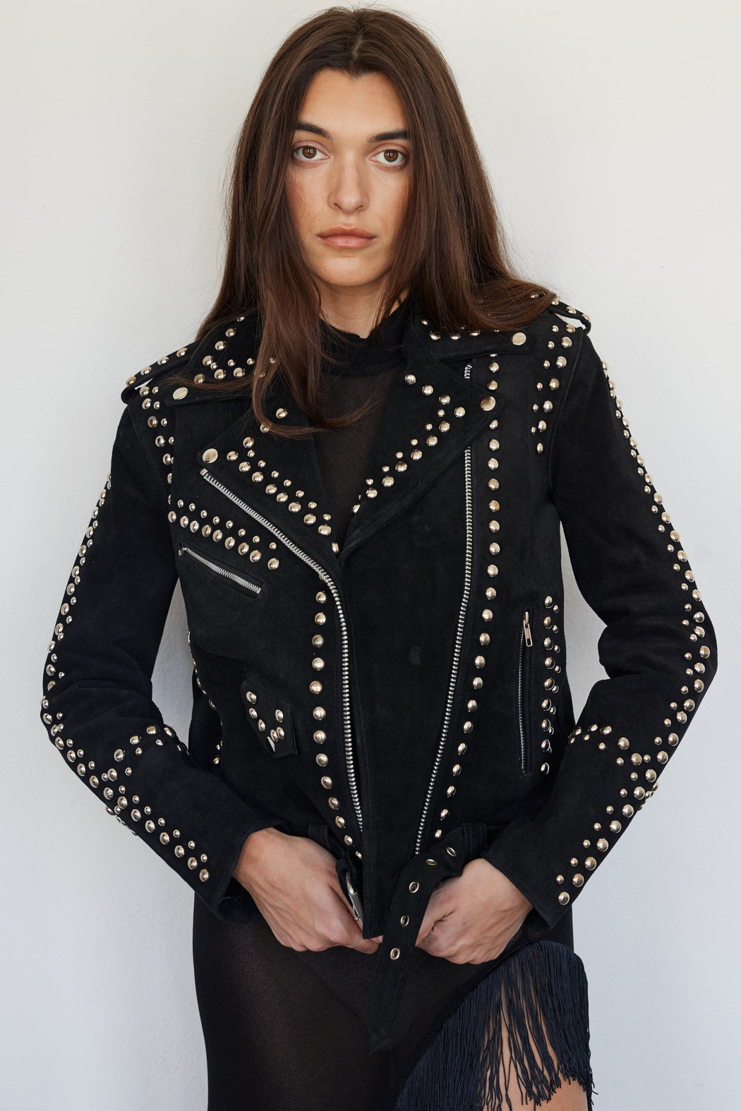 Suede Dome Studded Jacket