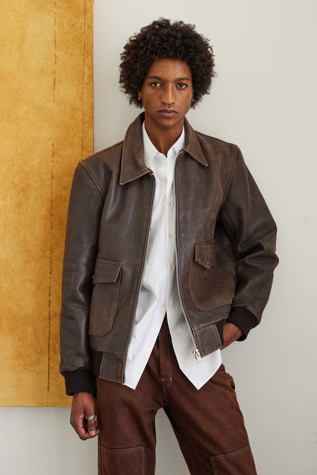 MENS BROWN SPIRIT BOMBER
