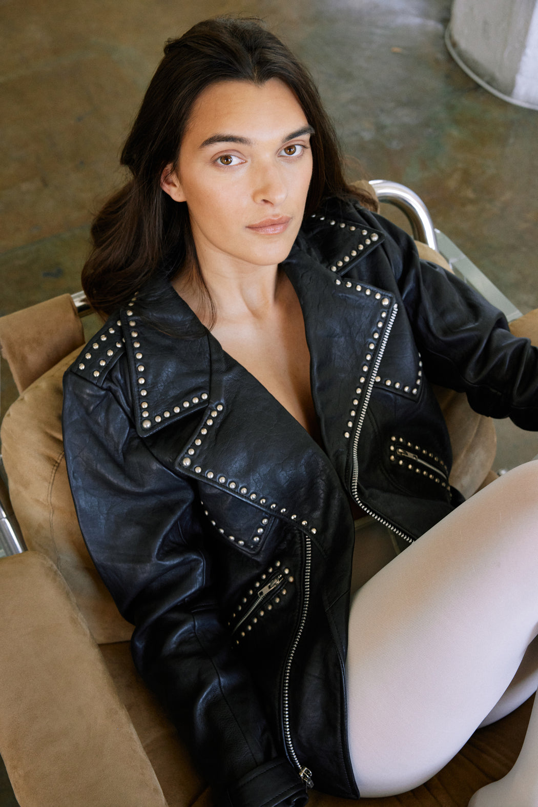 BLACK PEBBLED JACKSON MOTO JACKET