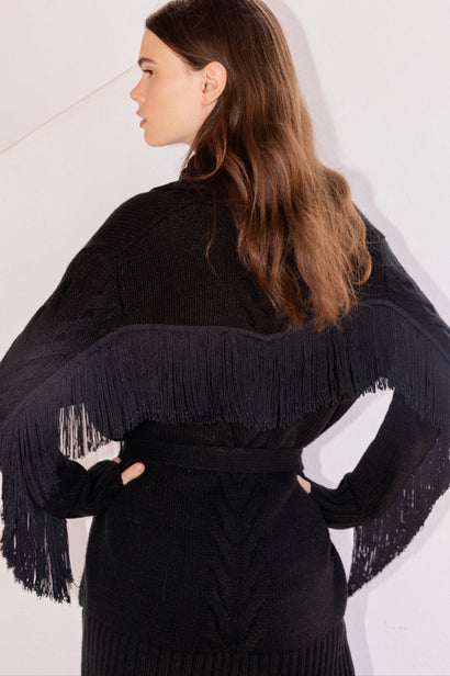 MIDI RODEO ROBE IN BLACK