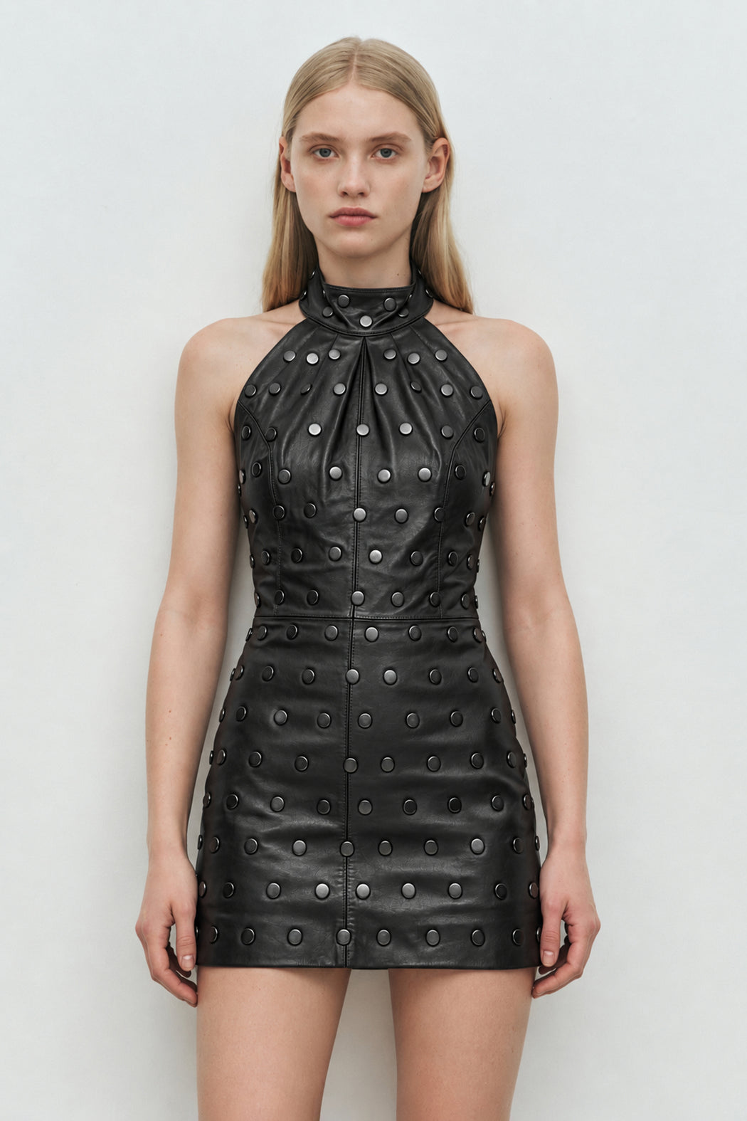 HIGH NOON LEATHER MINI DRESS