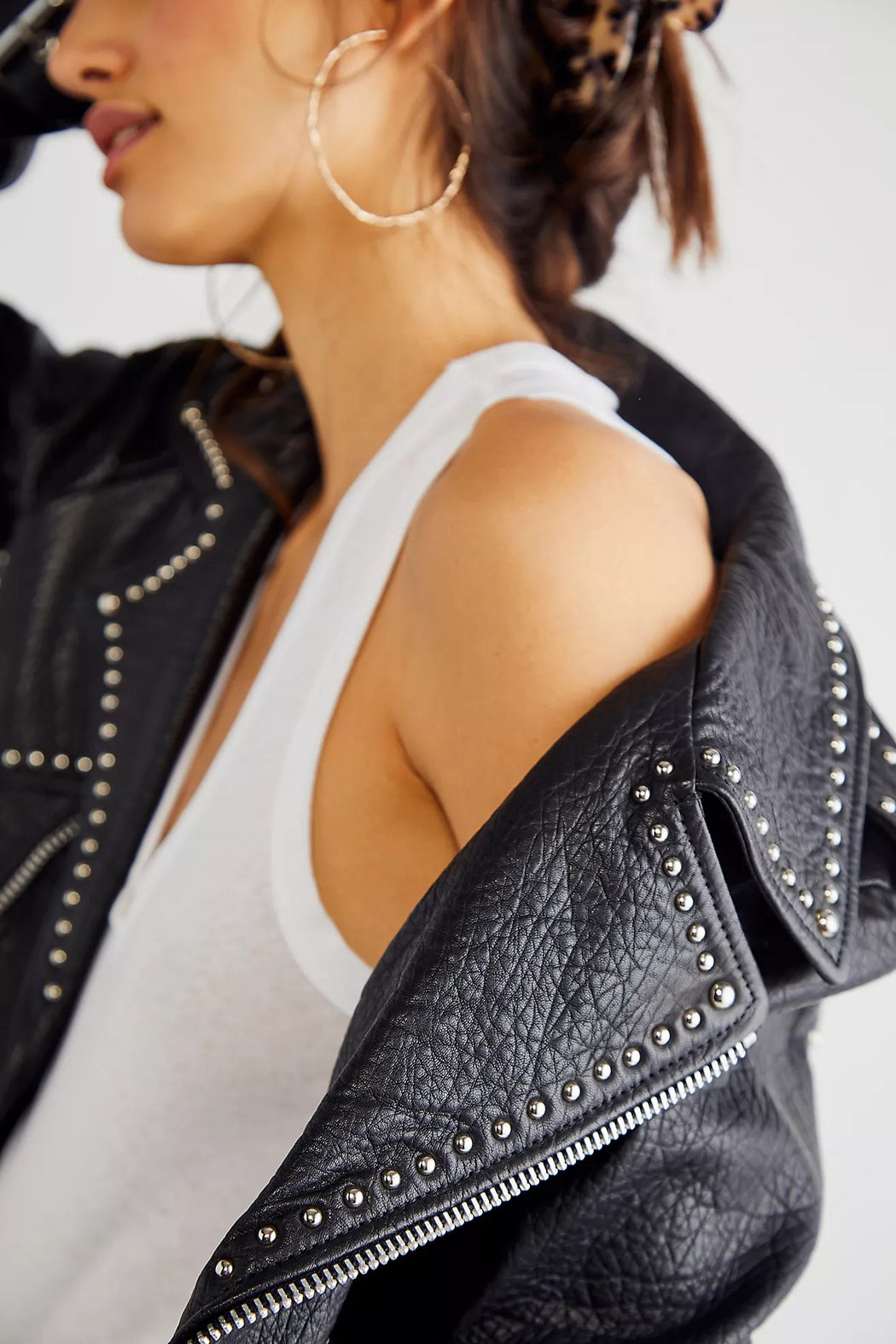 BLACK PEBBLED JACKSON MOTO JACKET