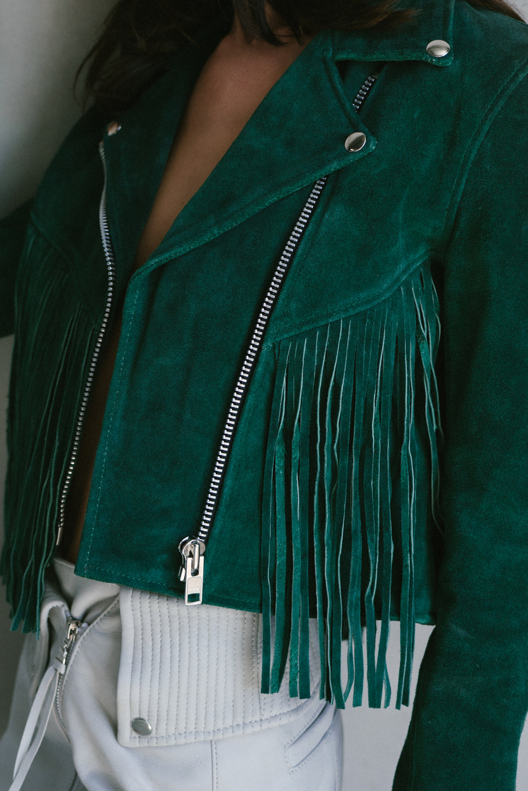 BUD GREEN FEARLESS FRINGE JACKET