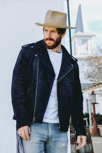 MENS NAVY SUEDE EASY RIDER